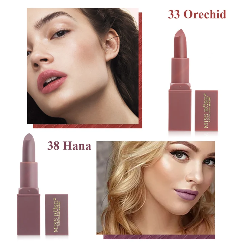 Мисс Роуз матовая помада Макияж пикантные губная телесного красного цвета