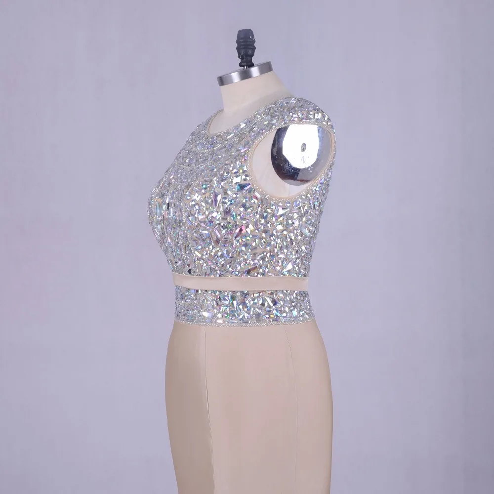 Luxury Rhinestone Mermaid Evening Gowns 2018 Robe Plus Size Bling Champagne Prom Party Formal Long Dresses For Weddings | Свадьбы и
