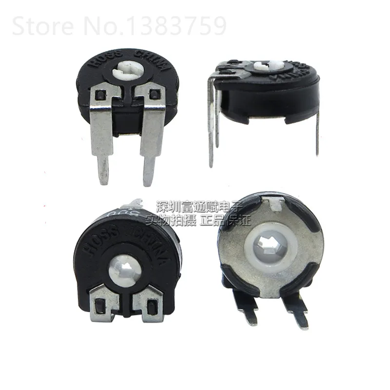 

5pcs Potentiometer PT10-1K 2K 5K 10K 50K Horizontal Arrow Hole Potentiometer
