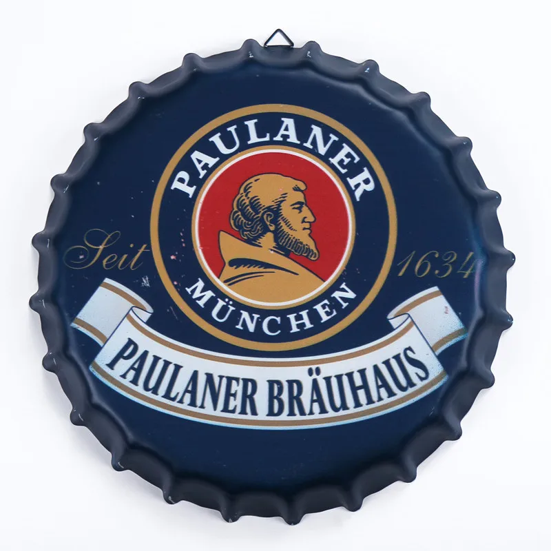 Жестяная Вывеска &quotPAULANER&quot Винтажная металлическая картина пивная Крышка Бар