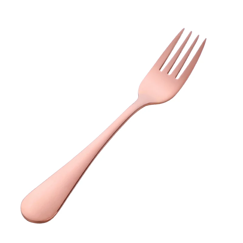 Rose gold 1pc 1 шт., детская вилка, вилки из нержавеющей стали для еды, золотые вилки для фруктового салата, маленькая круглая ручка, столовая посуда, полезные детские инструменты для еды - Цвет: Rose gold 1pc