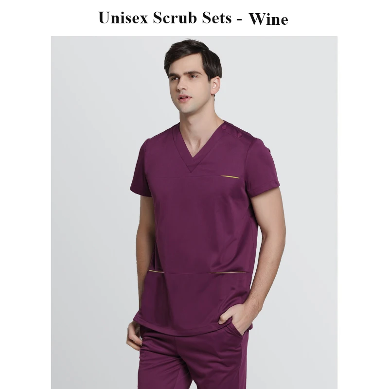 Unisex Scrub Set 2 Бесконечность скрабы Уход Униформа медицинский скраб наборы Outlet 4 способа растянуть работы Костюмы Рубашка с короткими рукавами стоматолог спецодежды - Цвет: Unisex Scrub Set 2
