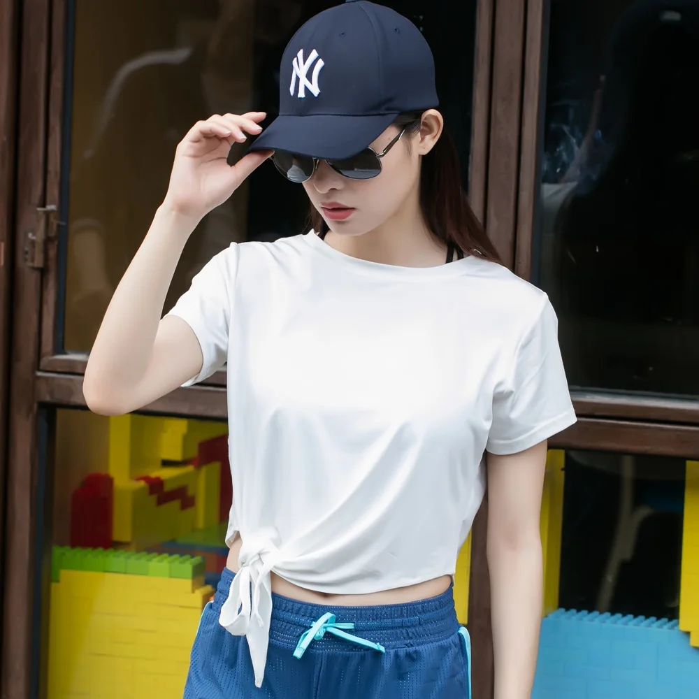 Свободные Черно белые сеточные с коротким рукавом спортивные футболки для