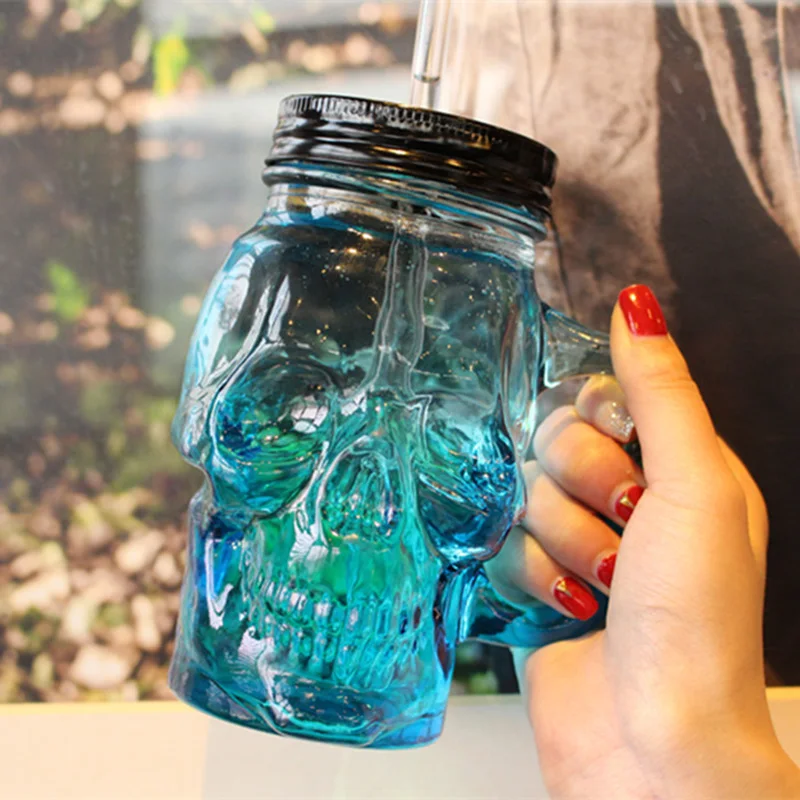 500 мл стакан с двойным стеклом для пива чашка черепом градиентный цвет