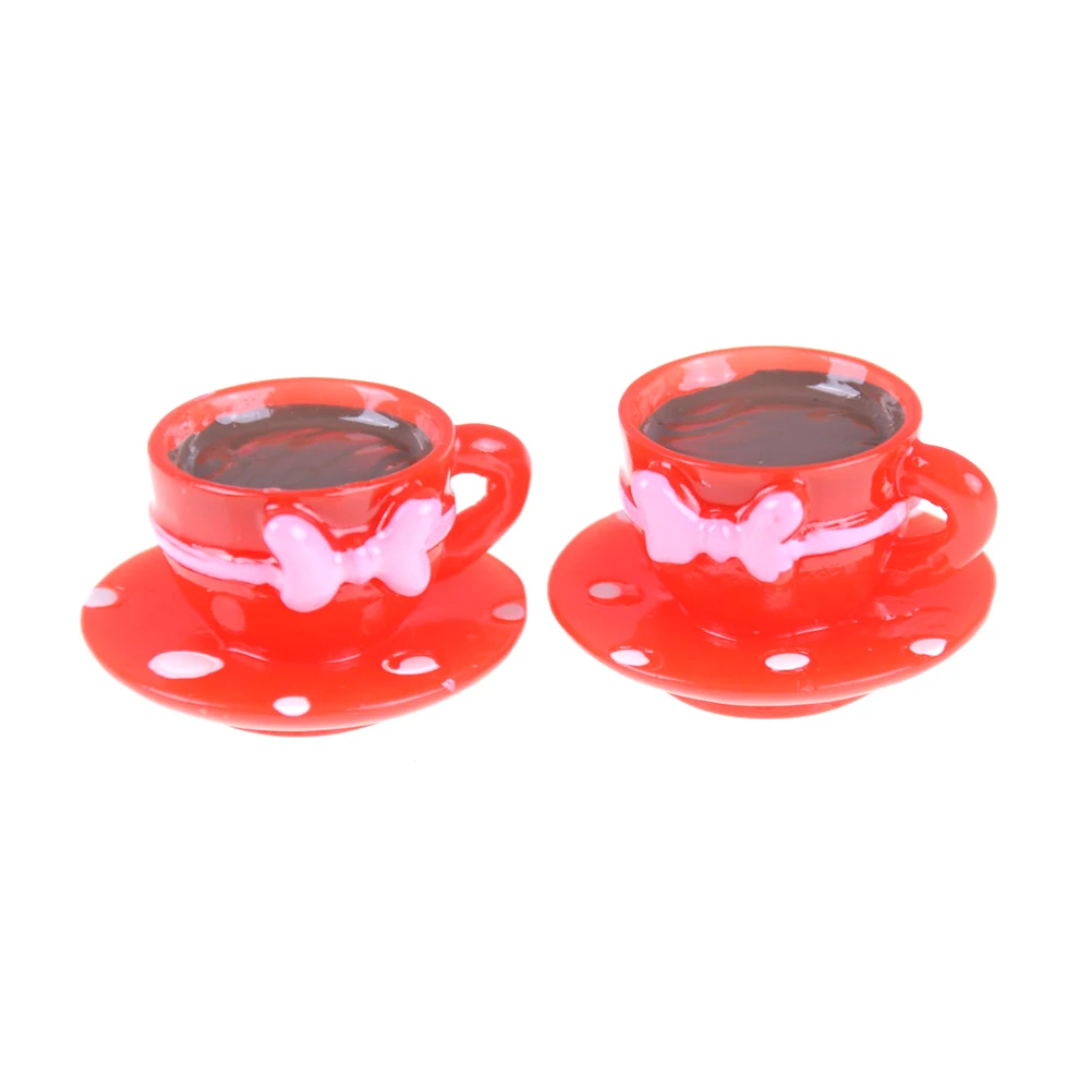 

Kitchen Classic Toy 2Pcs/pack Tea Pot Cups Plates Set Pretend Play Best Gift Girl For doll Accessiores Dollhouse Decor
