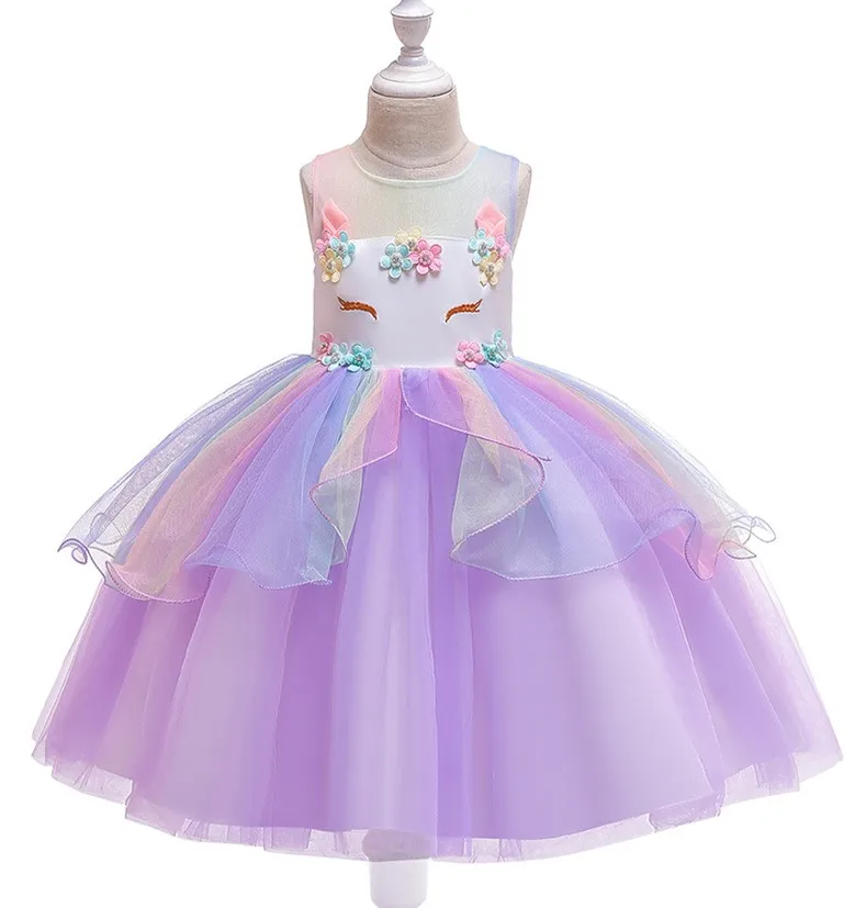 Радужное платье-пачка с единорогом для маленьких девочек костюм единорога дня