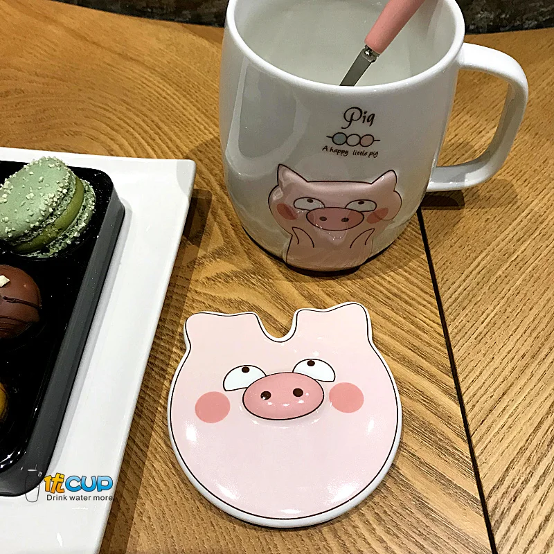 Корейская креативная кружка с милой Свинкой из мультфильма кофейная сердцем для