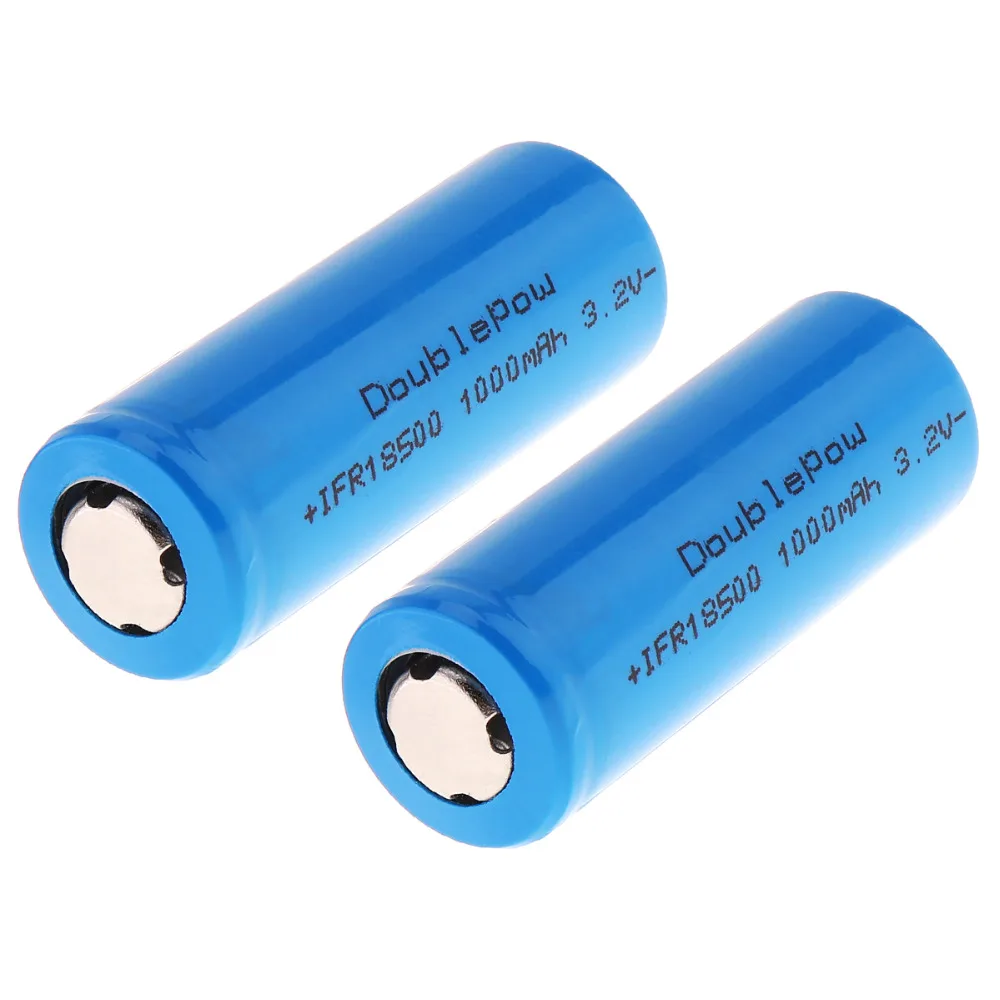 2 шт./лот doulepow 1000mAh 3 V 18500 литий-ионная аккумуляторная батарея с предохранительным