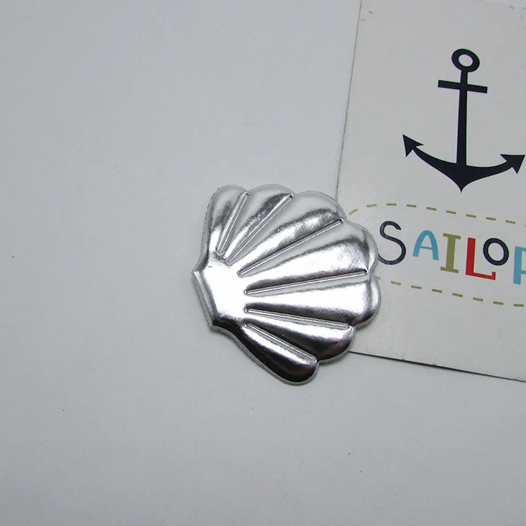 silver 50 шт./лот 4,5x3,8 см Смешанные цвета Pu оболочка мягкие аппликации для вставка для торта карты и BB клип аксессуары DIY нашивки для детей - Цвет: silver