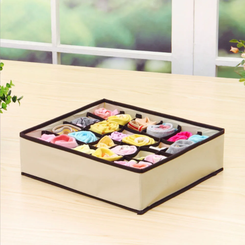 4Pcs Foldable Storage Boxes Underwear Divider Drawer Lidded Closet Organizer Interior Organizador For Ties Socks Shorts Bra J16