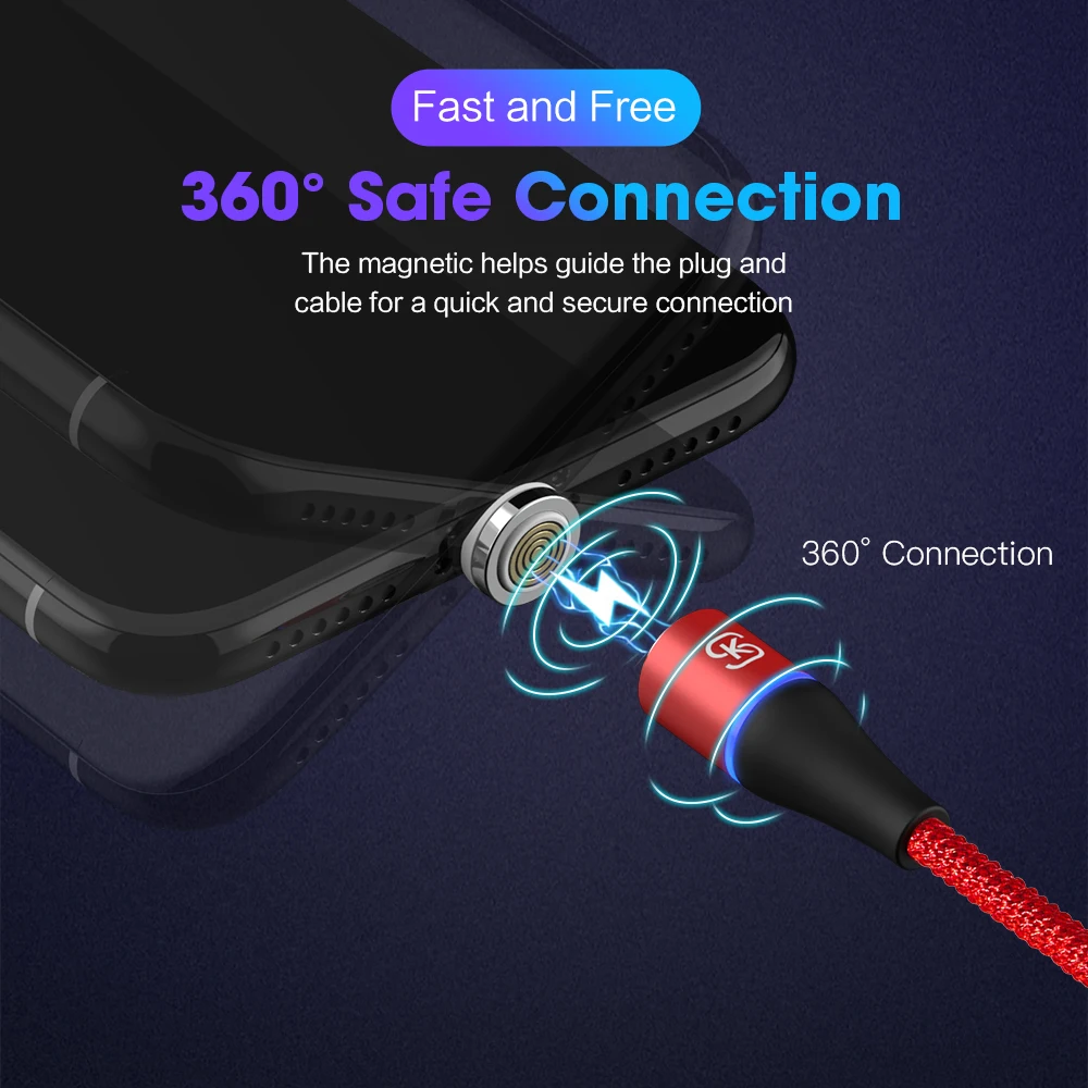 SIKAI 3A нейлоновый Магнитный кабель для быстрой зарядки 3 в 1 USB iphone Xiaomi samsung huawei
