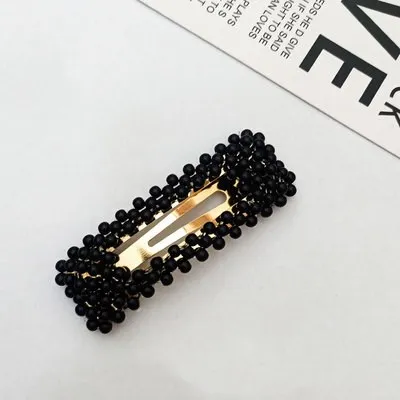 Новинка ins, милые заколки для волос для женщин, аксессуары для волос, головные уборы для девушек, полный жемчужный цвет, красивые заколки для волос, украшение для волос, BB зажим - Цвет: TS11-black 7.5CM