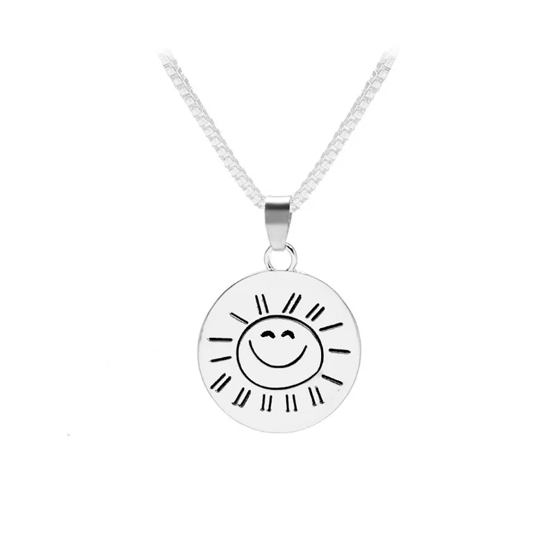 Ромашки ты мое ожерелье солнце подвеска с надписью Sun Smile для женщин и девушек |