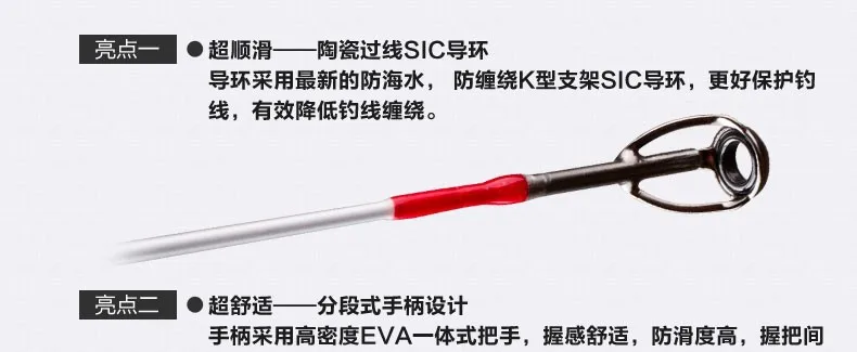 KAWA новое производство SN-S802GL удочка, Fuji сиденье колеса, 3 секции, океанская Удочка приманки, weever rod, 2,4 м