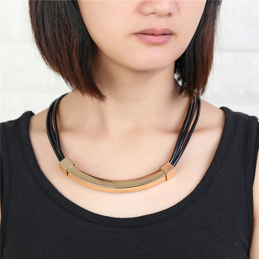 Ожерелье Desgin модное синее многослойное из натуральной кожи|necklace leather|leather choker