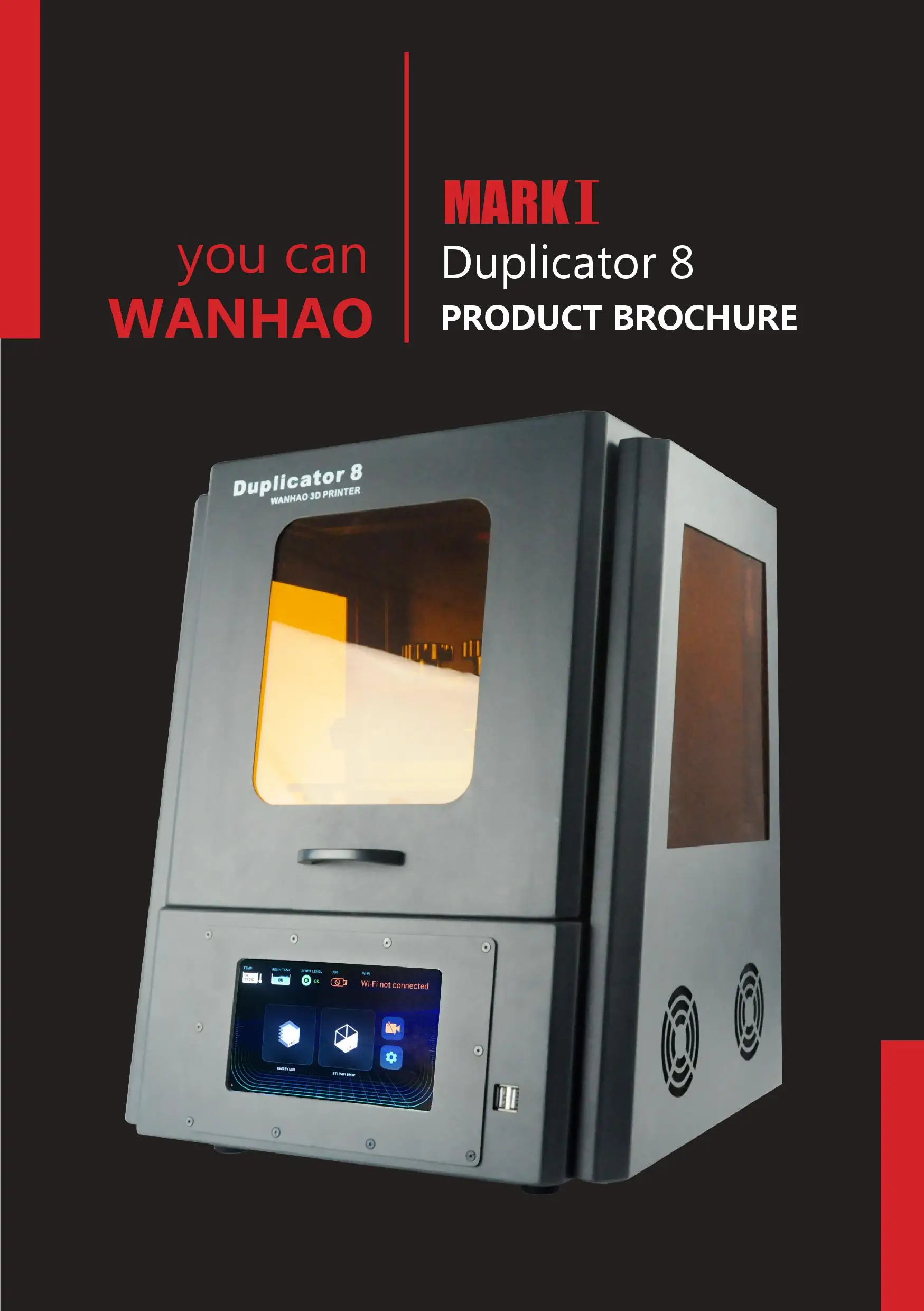 

WANHAO D8 DLP 8.9 inch LCD Best 3D printer Dental Jewelry 405nm UV resin max 30mm/hour wifi and flash disk