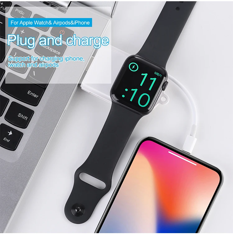Беспроводное зарядное устройство Новое магнитное портативное USB для iPhone X XS Max XR быстрое зарядное устройство Apple Watch Series 4 3 2 1 зарядный кабель