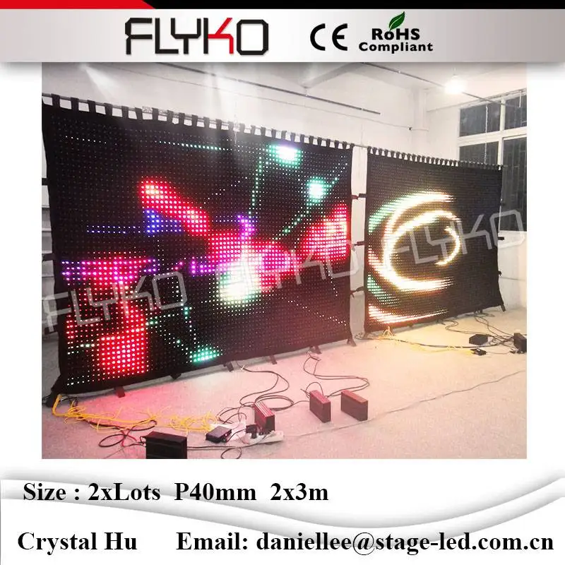 Гибкая светодиодная видеосъемка p40мм 2х6м ткань для вечеринки Прокат|led video curtain|led