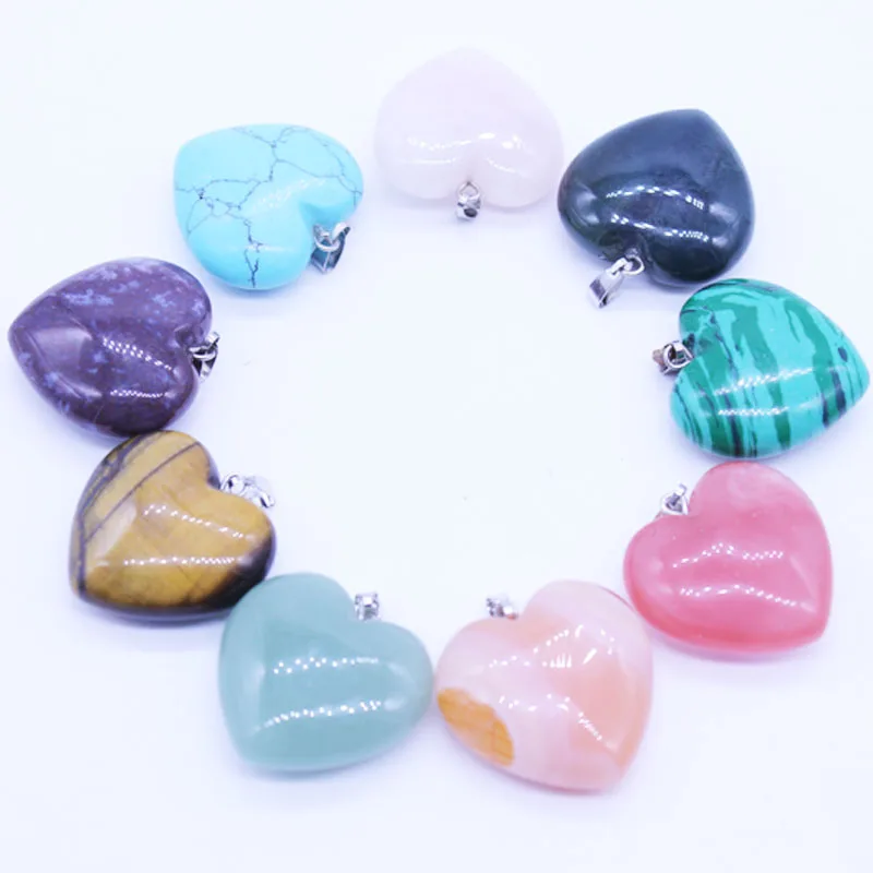Оптовая продажа 12 шт. сердце любовь Талисманы маятник Природные драгоценного