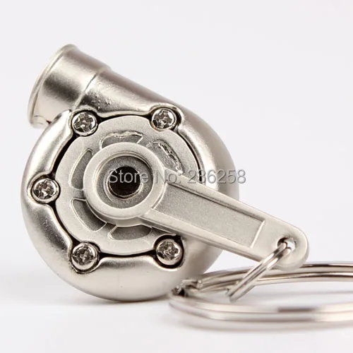 Партия 10 шт. рукавом подшипника Spinning Turbo турбины брелок Турбокомпрессор matt silver