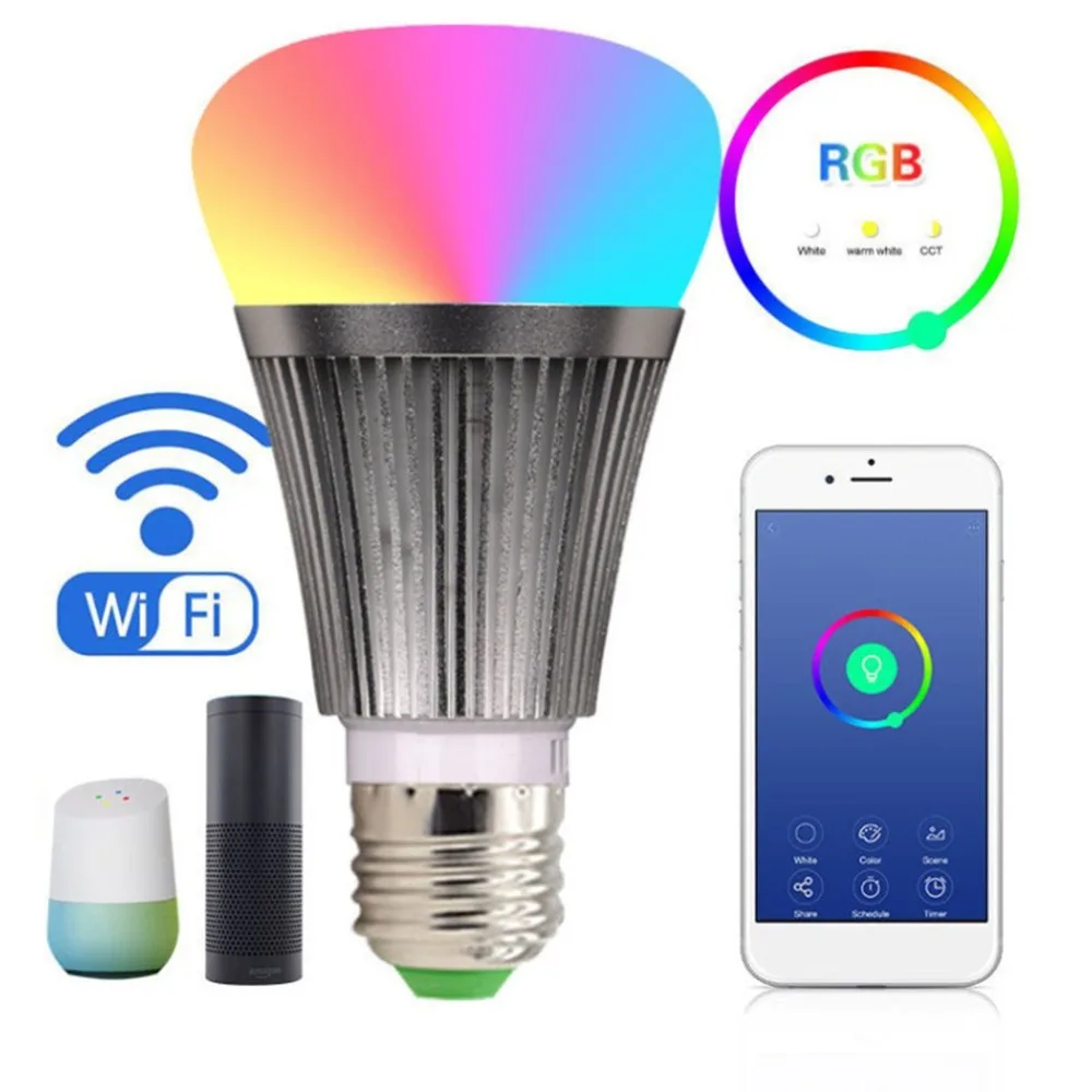 7 Вт Светодиодная лампа E27 RGB умная WiFi накаливания с приложением дистанционное