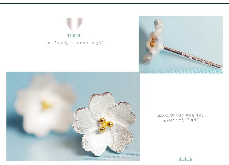 Женские серьги гвоздики из серебра 925 пробы с цветком вишни|earrings bar|earrings jewelleryearrings