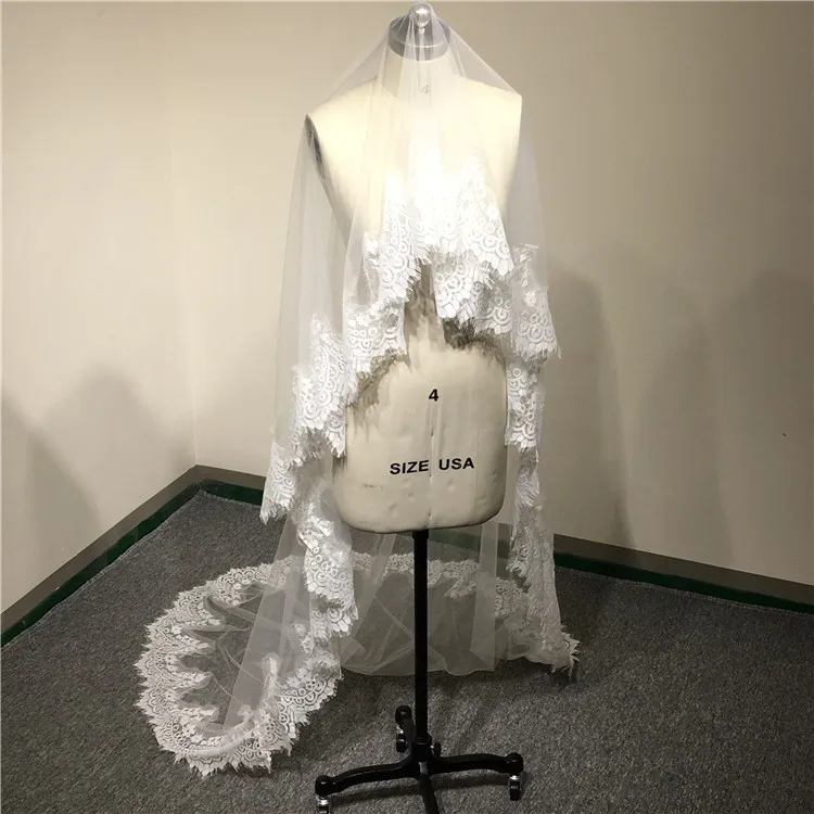 Новинка 2019 свадебная вуаль цвета слоновой кости 3 м Длинная один слой широкая