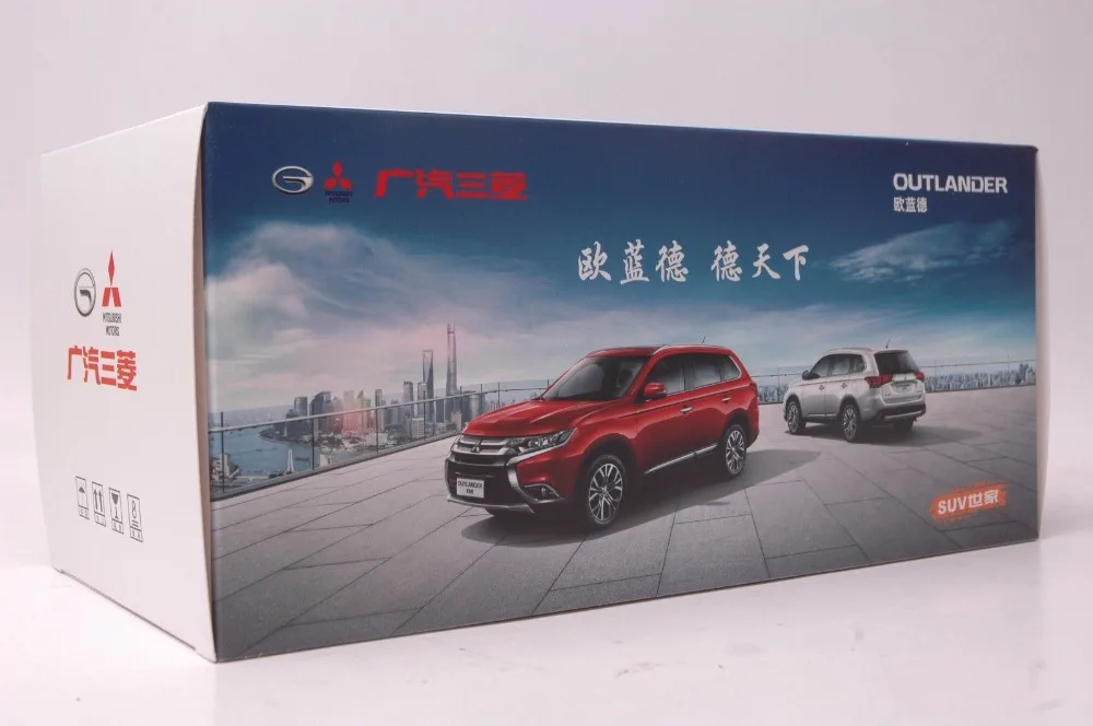 1:18 литья под давлением модель для Mitsubishi Outlander красный внедорожник сплав игрушечный автомобиль миниатюрная коллекция