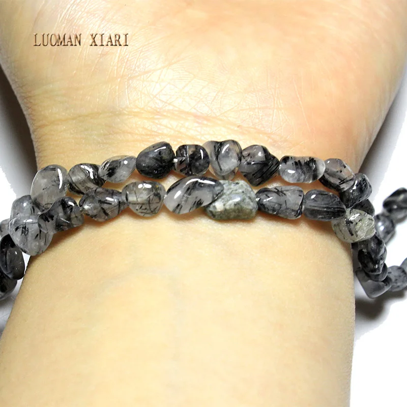 Гравий неправильной формы 5-7 мм натуральный черный рутилированный Кварцевый