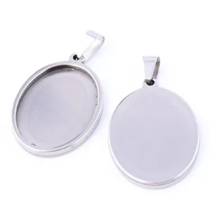type01 Onwear 10 шт. Кабошон из нержавеющей стали 18x25 мм овальная основа Подвески заготовки diy Драгоценности камеи обрамления для ожерелья Фурнитура - Цвет: type01