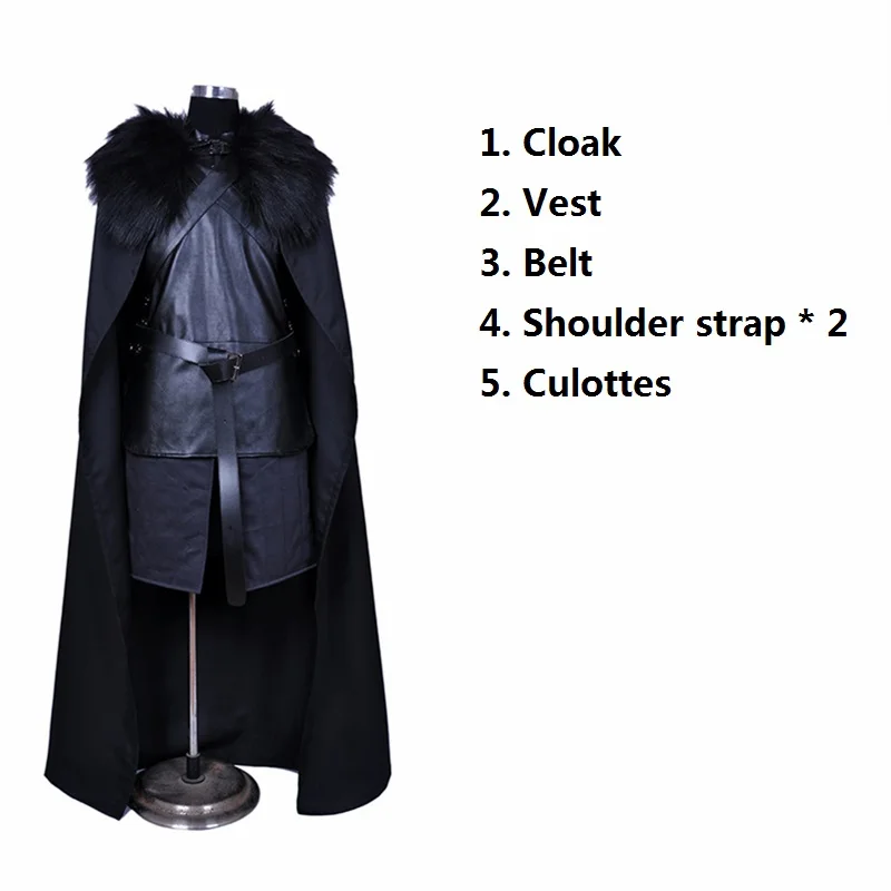 Jon Snow Костюм для косплея Дейенерис Таргариен и Джон Сноу из фильма «Престолов»; карнавальный костюм на Хэллоуин для взрослых мужчин и женщин; униформа для косплея - Цвет: Jon Snow