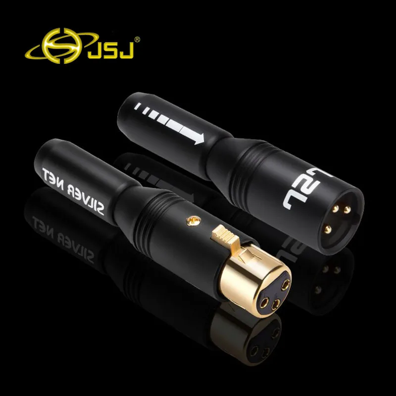 JSJ 3-контактный разъем XLR микрофон Позолоченный сбалансированный мужской и