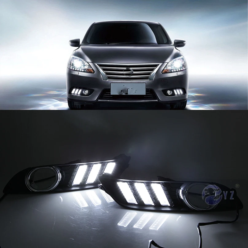 Автомобильные мигающие дневные ходовые огни для Nissan Sylphy sentra 2013 2014 2015
