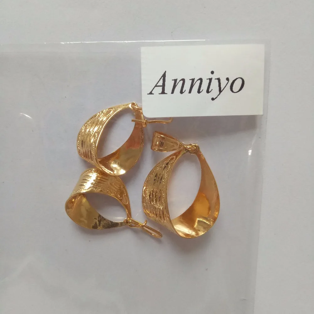 Anniyo, маленькие Модные Ювелирные наборы для женщин, золотой цвет, подвеска, цепочка, ожерелье, серьги, африканские ювелирные изделия#012106