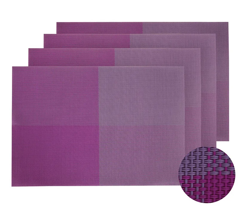 color 3 Upors бренд 4 шт. ПВХ салфетки для стола набор коврик винтажный пластиковый коврик подставка Нескользящая тканая дорожка столовая подставка 30*45 см - Цвет: color 3