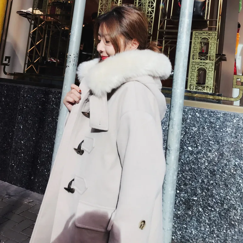 Зимняя женская верхняя одежда 2018 Новое Женское шерстяные пальто средней длины с