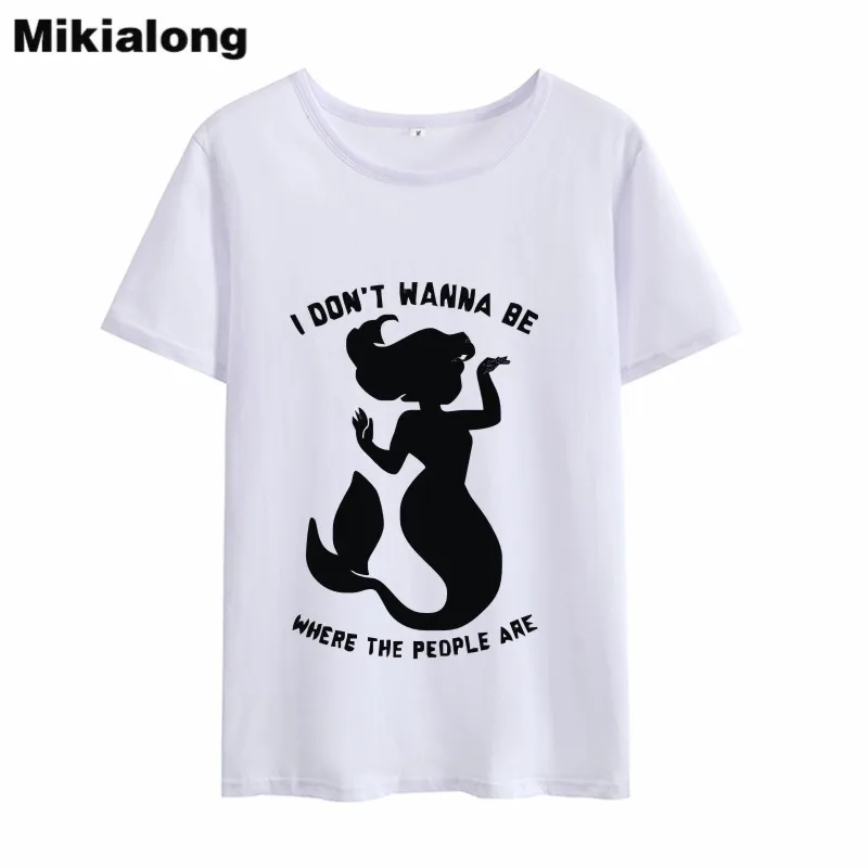 OLN 2018 футболка с русалкой женские топы забавная графическая Femme Harajuku Tumblr Lletter Blusa