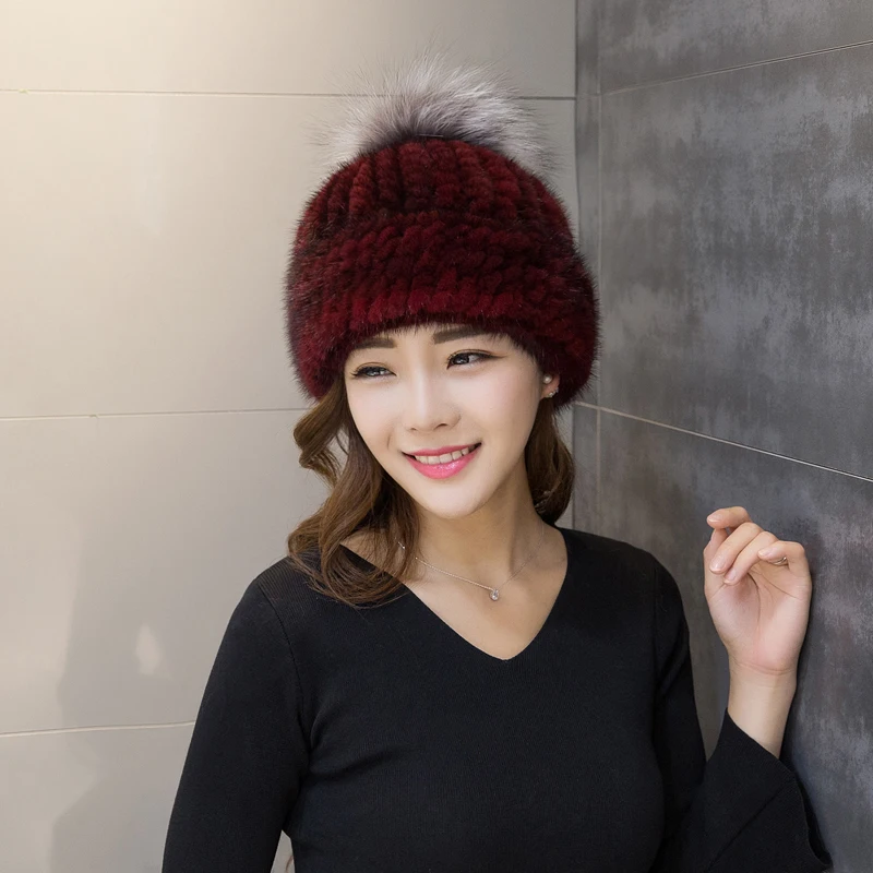 Модная новая норковая меховая травяная шапка женские зимние утепленные защитные