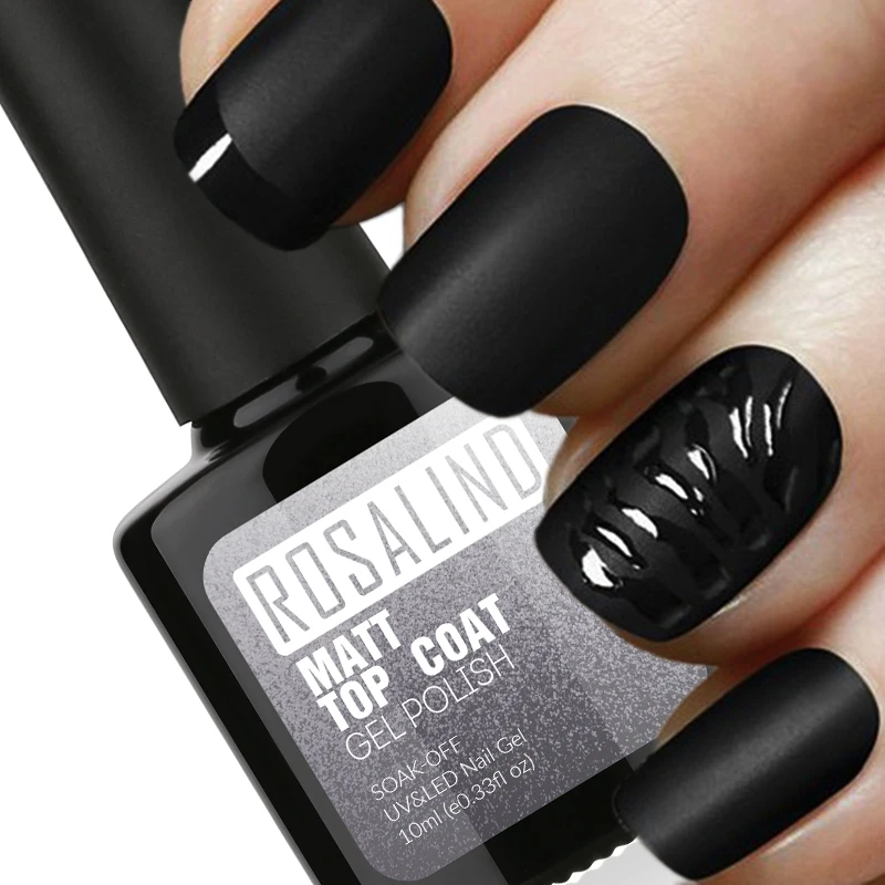 ROSALIND Nail Gel Polish Matt Top Coat 10ML Art Design Primer Semi Permanent UV Soak-Off Manicure Transparent Lacquer | Красота и