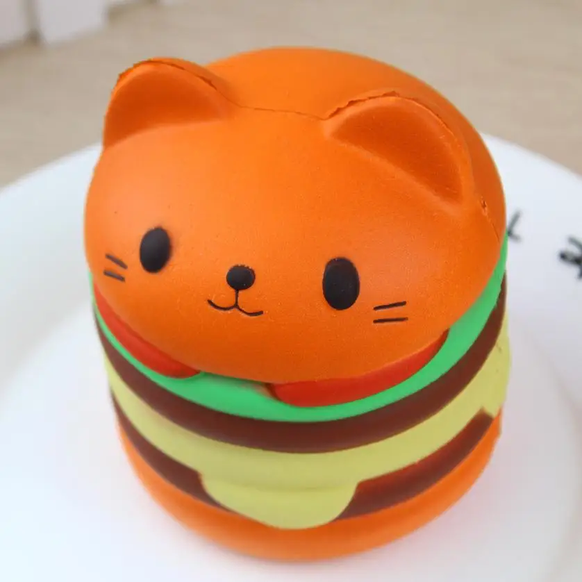 Pu Jumbo мультфильм Кот гамбургер ароматизированный медленно поднимающийся изысканный ребенок мягкий подарок коллекция снятие стресса Декор мягкая сжимаемая игрушка