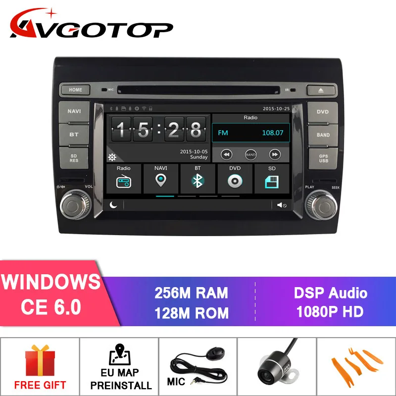 AVGOTOP Android 11 Wince Car Radio DVD Player For FIAT BRAVO 2G 16G Vehicle GPS Multimedia | Автомобили и мотоциклы