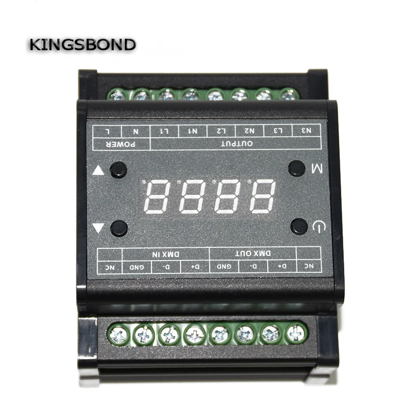 DMX302 DMX triac диммер СВЕТОДИОДНЫЙ регулятор яркости AC90V-240V 50 Гц/60 Гц Выход Высокое напряжение 3 канала 1A/CH для светодиодной панели свет
