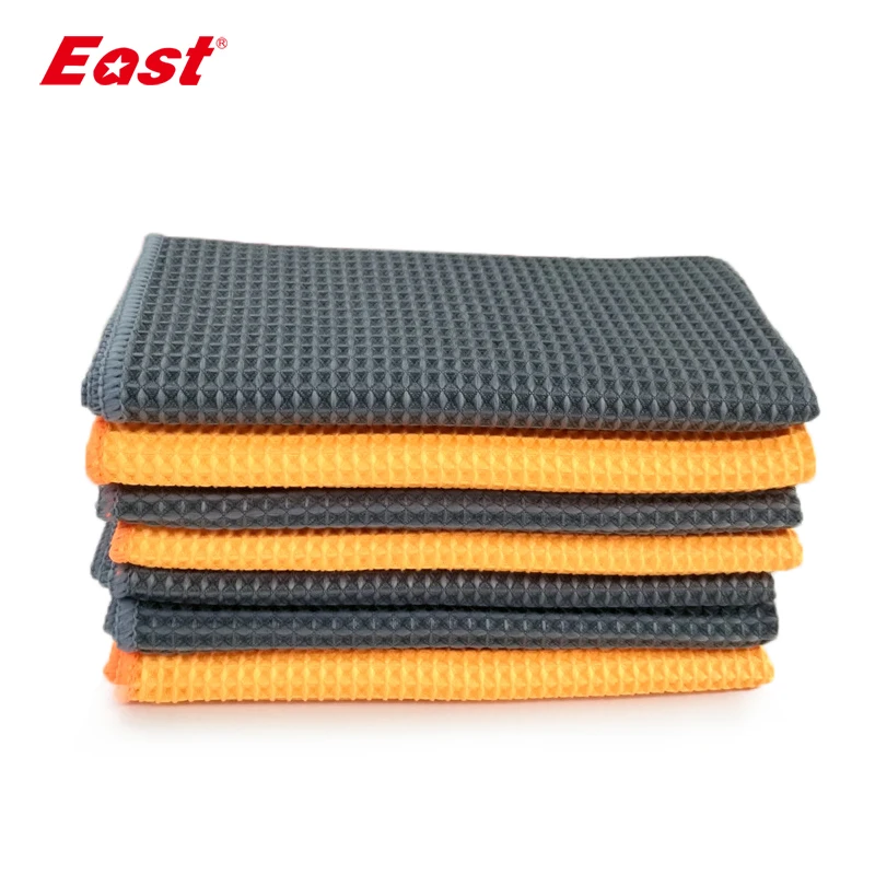 Life83 5 Pcs 40CM X 40CM Microfiber Cloth Cleaning Waffle Towels Super Absorbent Car Cleaning Towel Rag