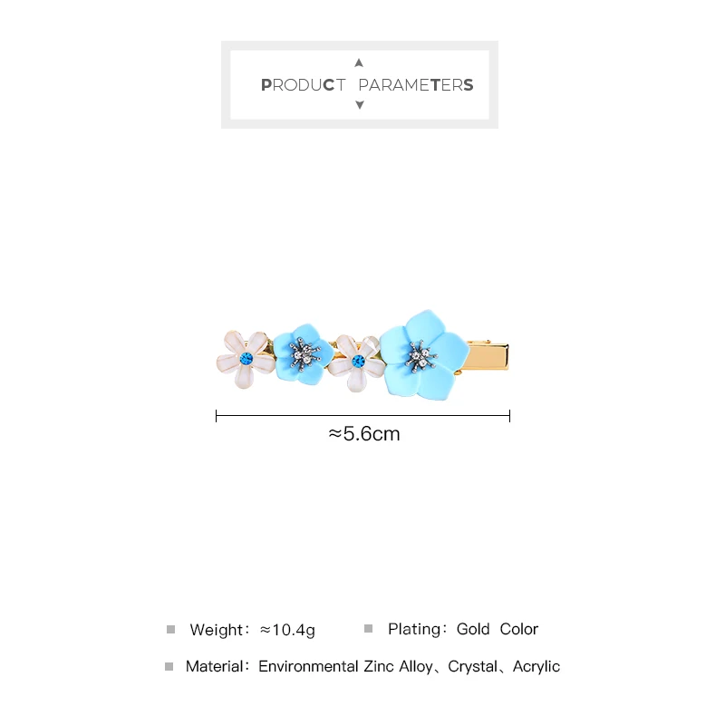 Голубые заколки для волос золотистого цвета акриловый заколка зрелых женщин