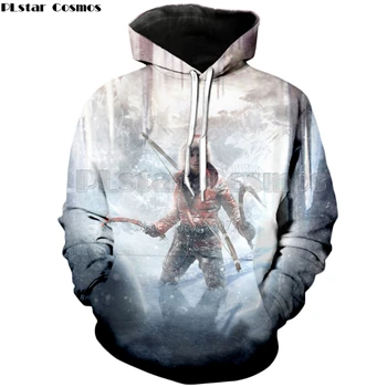 color as the picture PLstar Cosmos классические игры Tomb Raider Hoodie Модный женский мужской свитер с капюшоном Heroine Lara Croft 3d печать Hoody - Цвет: color as the picture
