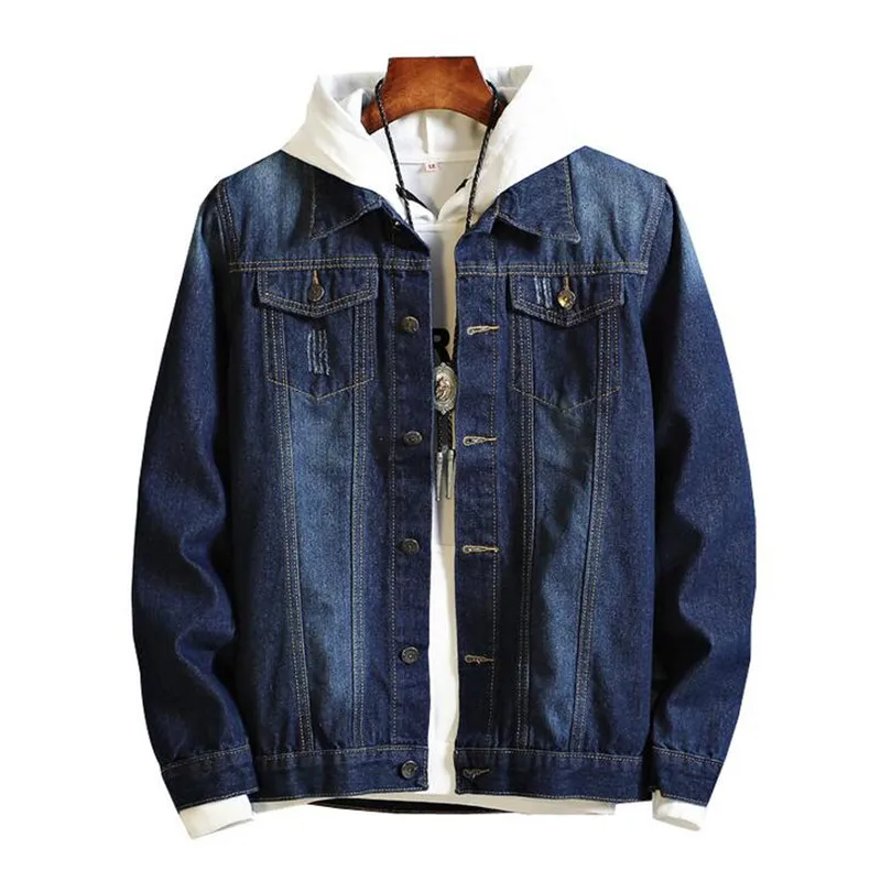 2019 джинсовая куртка весна и осень Мужская пальто для будущих мам мужчин Slim Fit