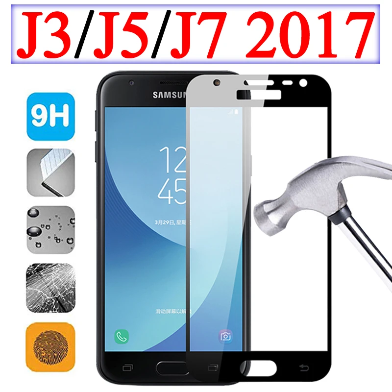 Защитный лист для Samsung Galaxy J5 J7 J3 2017 Samsun J 5 7 3 закаленное стекло Samsumg Galax 5J 7J 3J защита