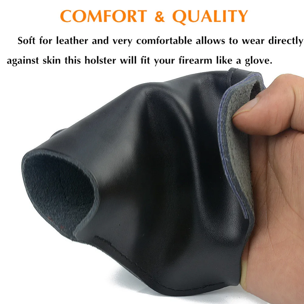 Кожаный пистолет кобура IWB для Glock 17 19 22 23 32 33 / S & W M P Shield Spring XD XDS черный|Кобуры| |