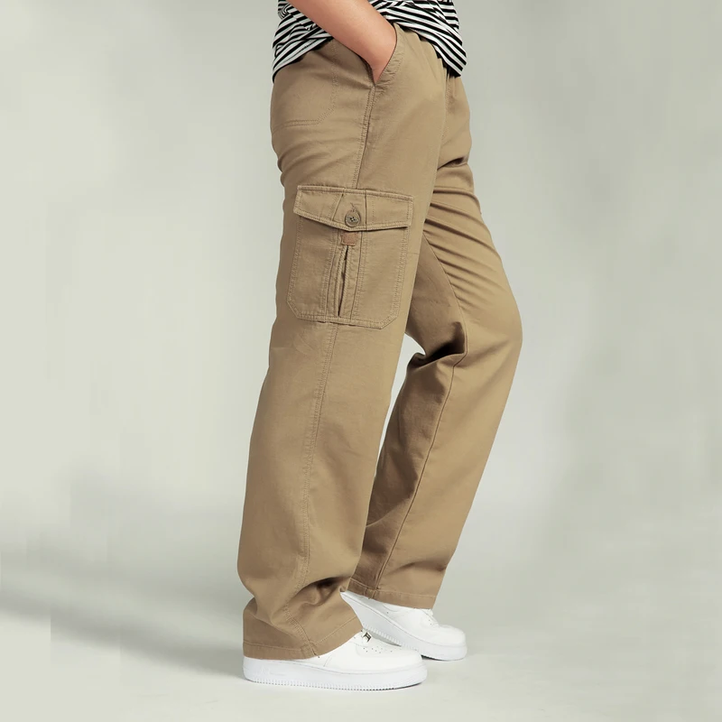 Брюки карго мужские хлопковые джоггеры с карманами шаровары повседневные