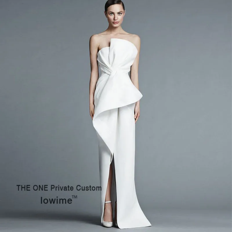 Модный Белый Пром Платья С Передний Разрез 2017 Сексуальная плечо Длинный Партия